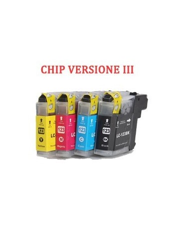 Cartuccia per Brother LC-123 giallo con CHIP VERSIONE III